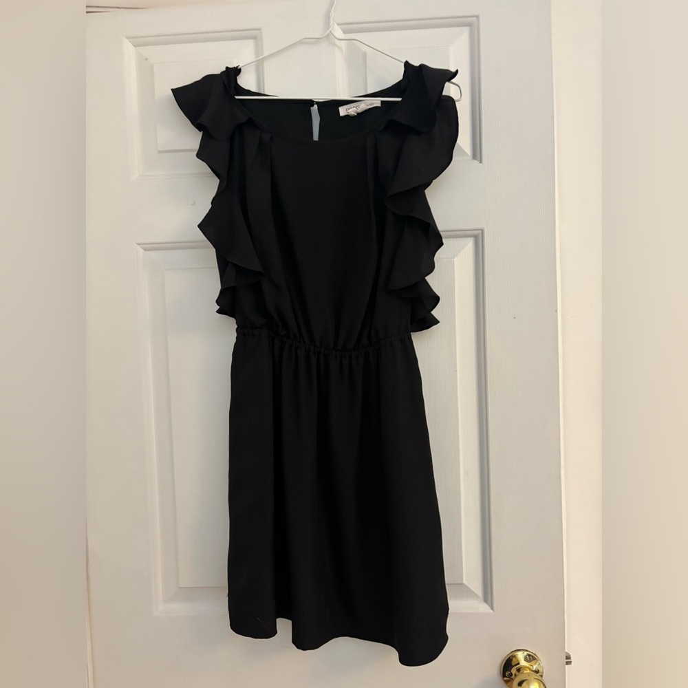 BCBG Black Ruffled Sleeve Dress